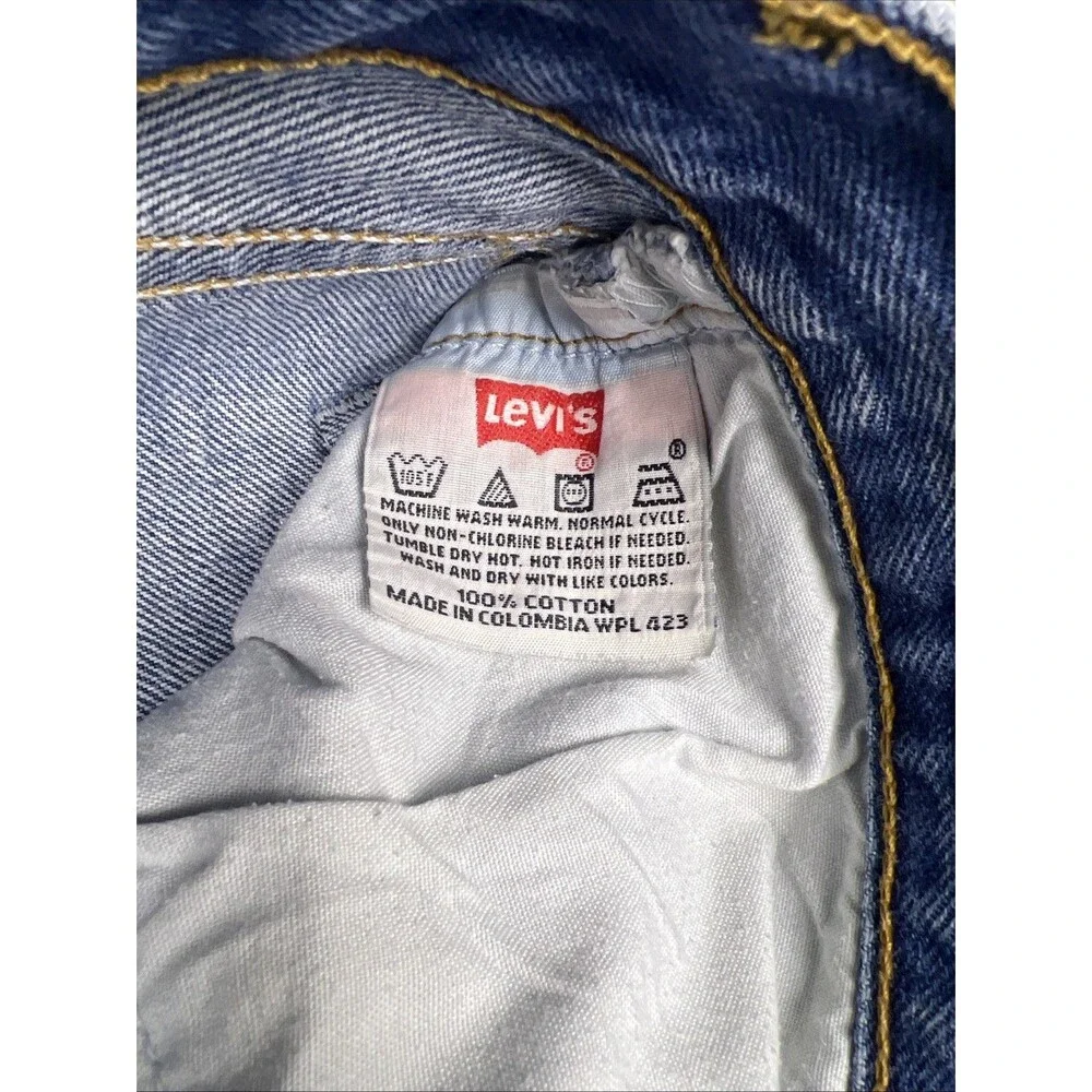 Levi’s 501 Jeans Mens 38x30 Blue Button Fly Straight Leg WPL 423 Vintage Denim